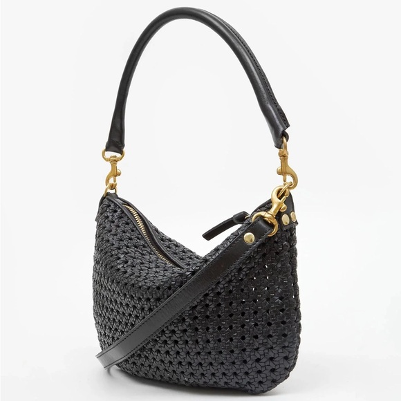Clare V Petit Moyen Black Rattan Messenger Bag - Picture 2 of 9